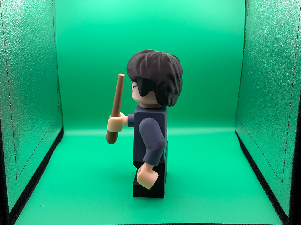 3D Printed Big Brick Harry Potter Figure – Wizard Collectible Toy | Block-Style Character Display | Fan Gift