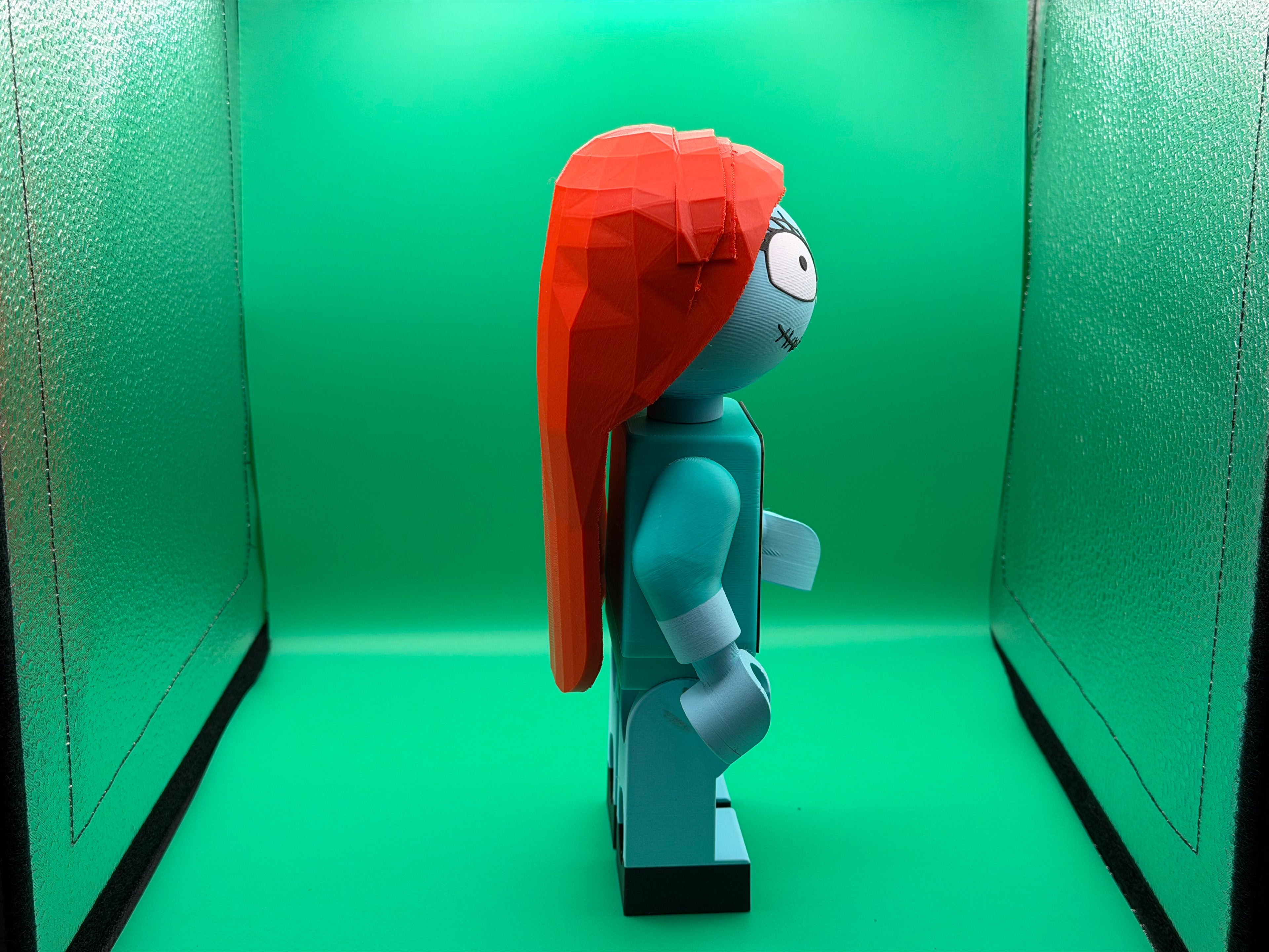 3D Printed Big Brick Sally Figure – Nightmare Before Christmas Inspired Collectible | Block-Style Character Display | Gothic Fan Gift