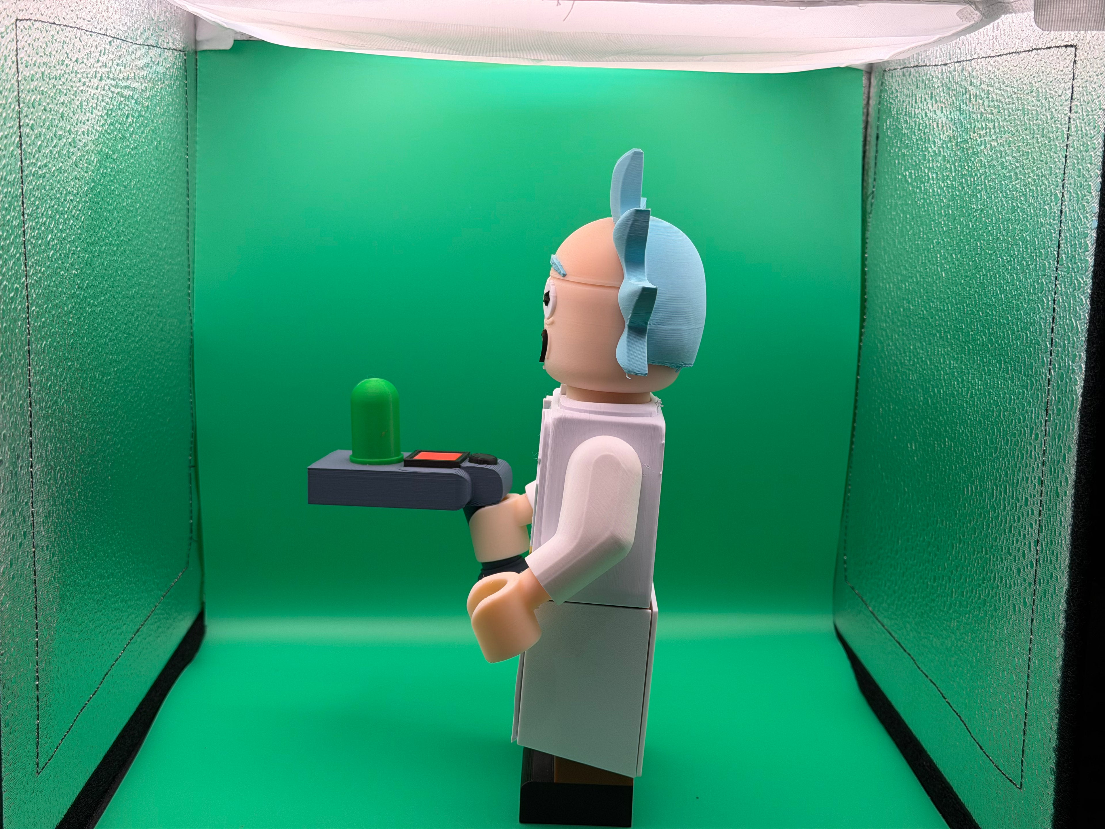 3D Printed Big Brick Rick Figure – Rick and Morty Inspired Scientist Collectible | Block-Style Cartoon Character Display