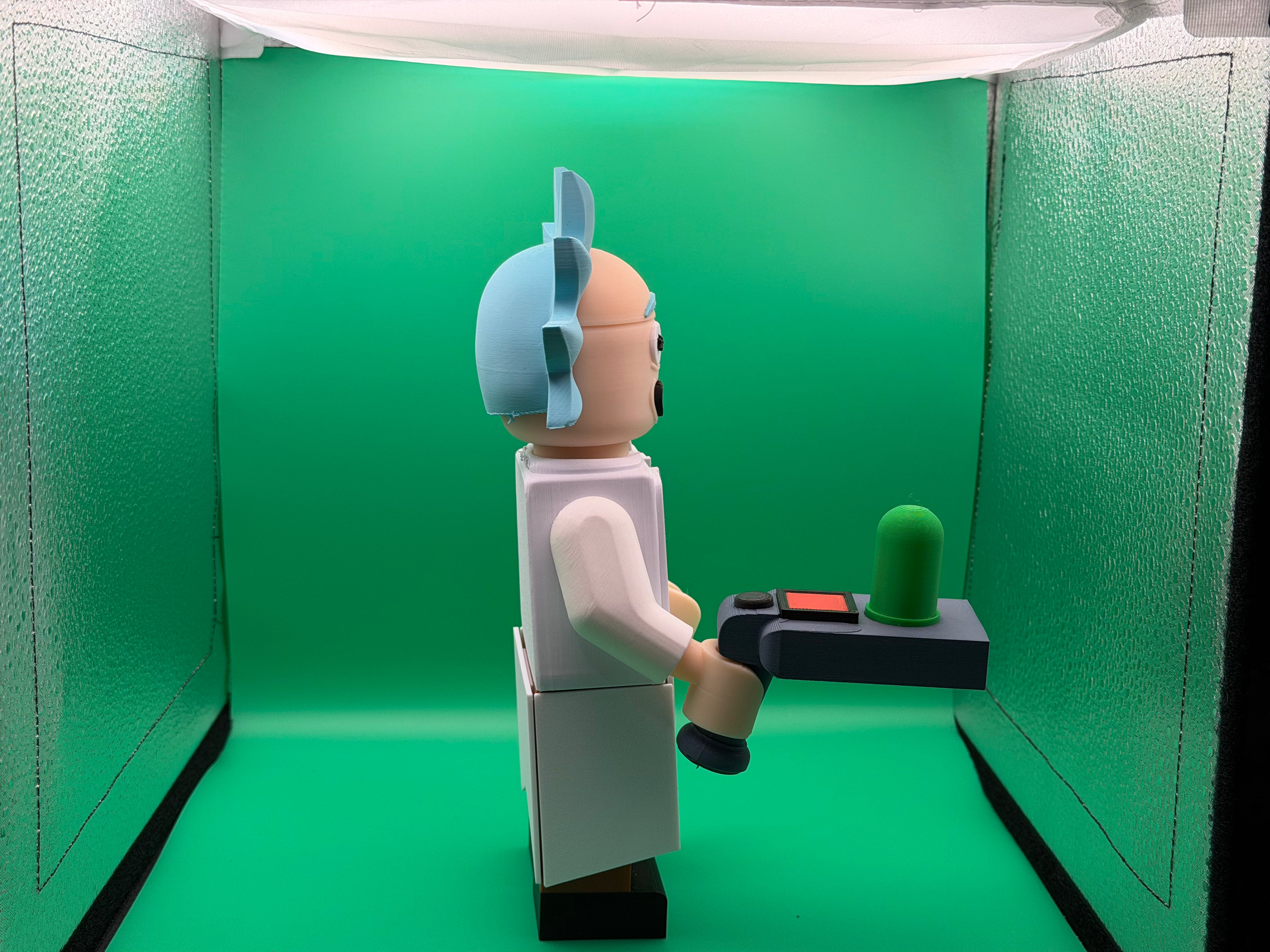 3D Printed Big Brick Rick Figure – Rick and Morty Inspired Scientist Collectible | Block-Style Cartoon Character Display