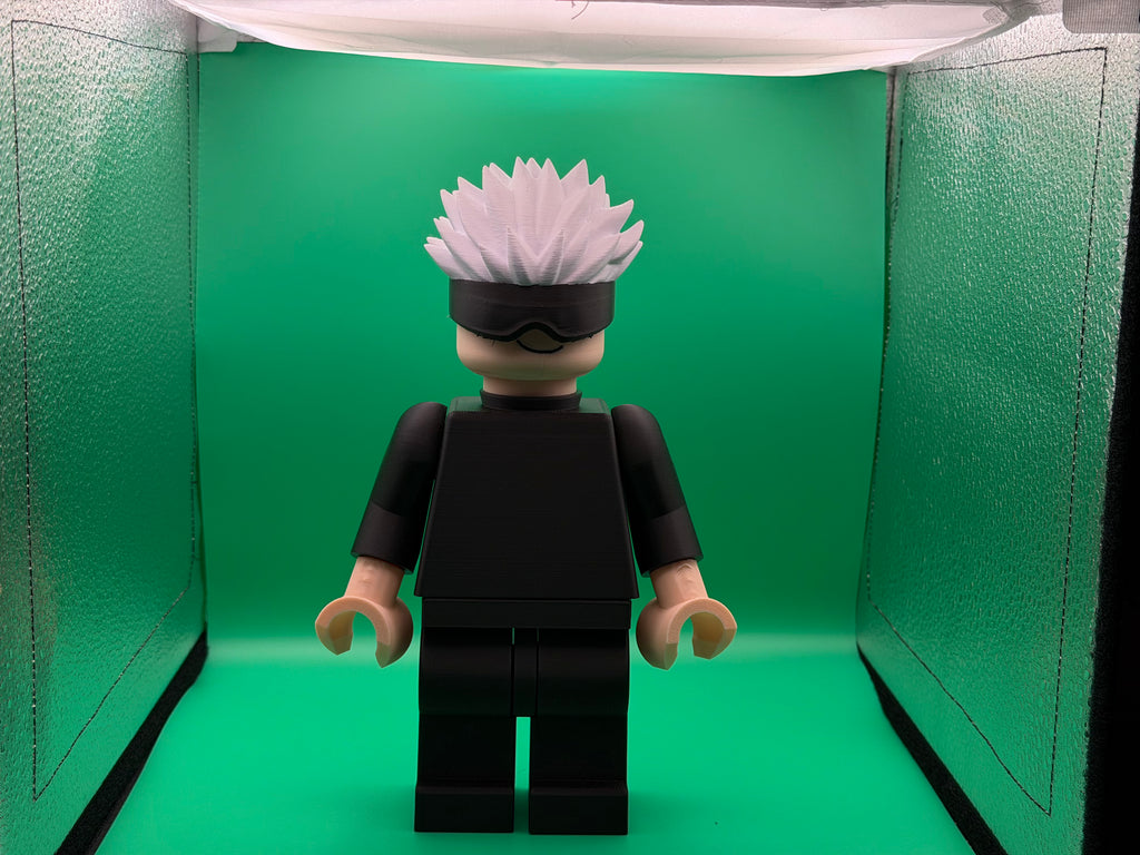 3D Printed Big Brick Gojo Figure – Jujutsu Kaisen Inspired Anime Collectible | Block-Style Sorcerer Display | Fan Gift
