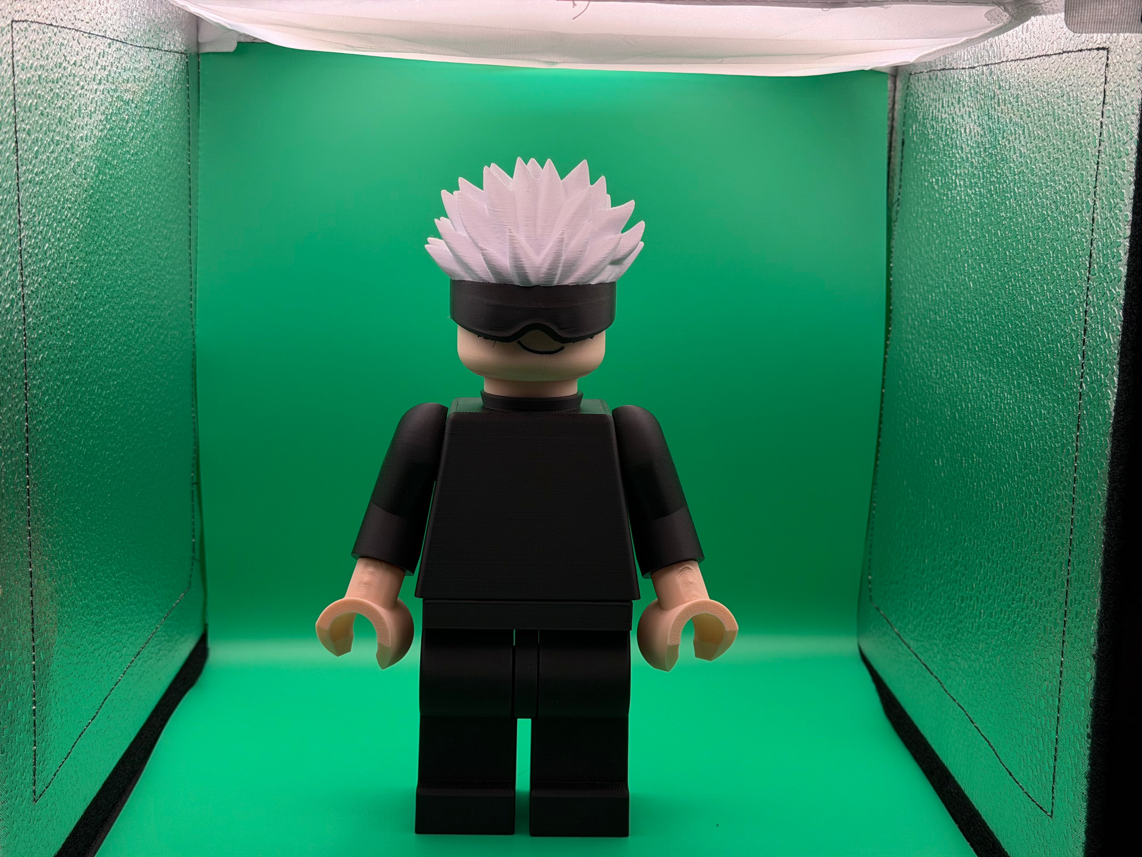 3D Printed Big Brick Gojo Figure – Jujutsu Kaisen Inspired Anime Collectible | Block-Style Sorcerer Display | Fan Gift