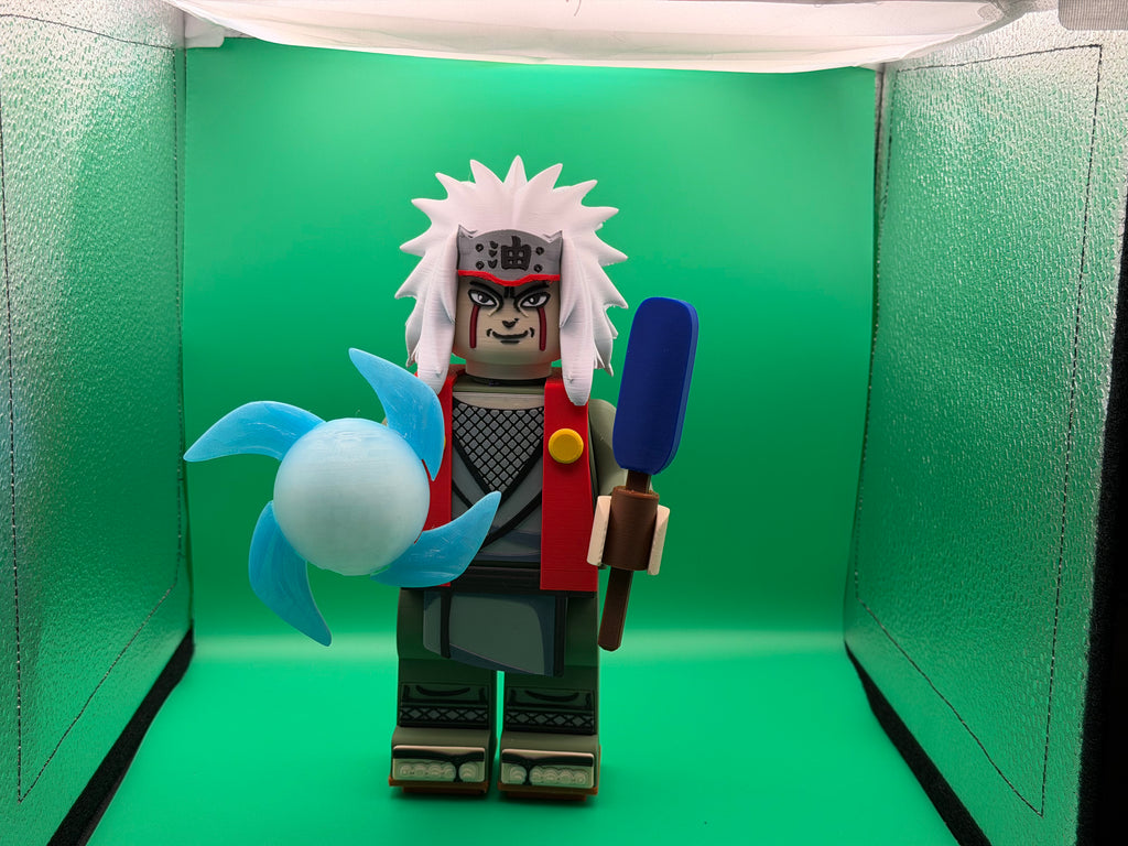 3D Printed Big Brick Jiraiya Figure – Naruto Inspired Legendary Sannin Collectible | Block-Style Anime Character Display