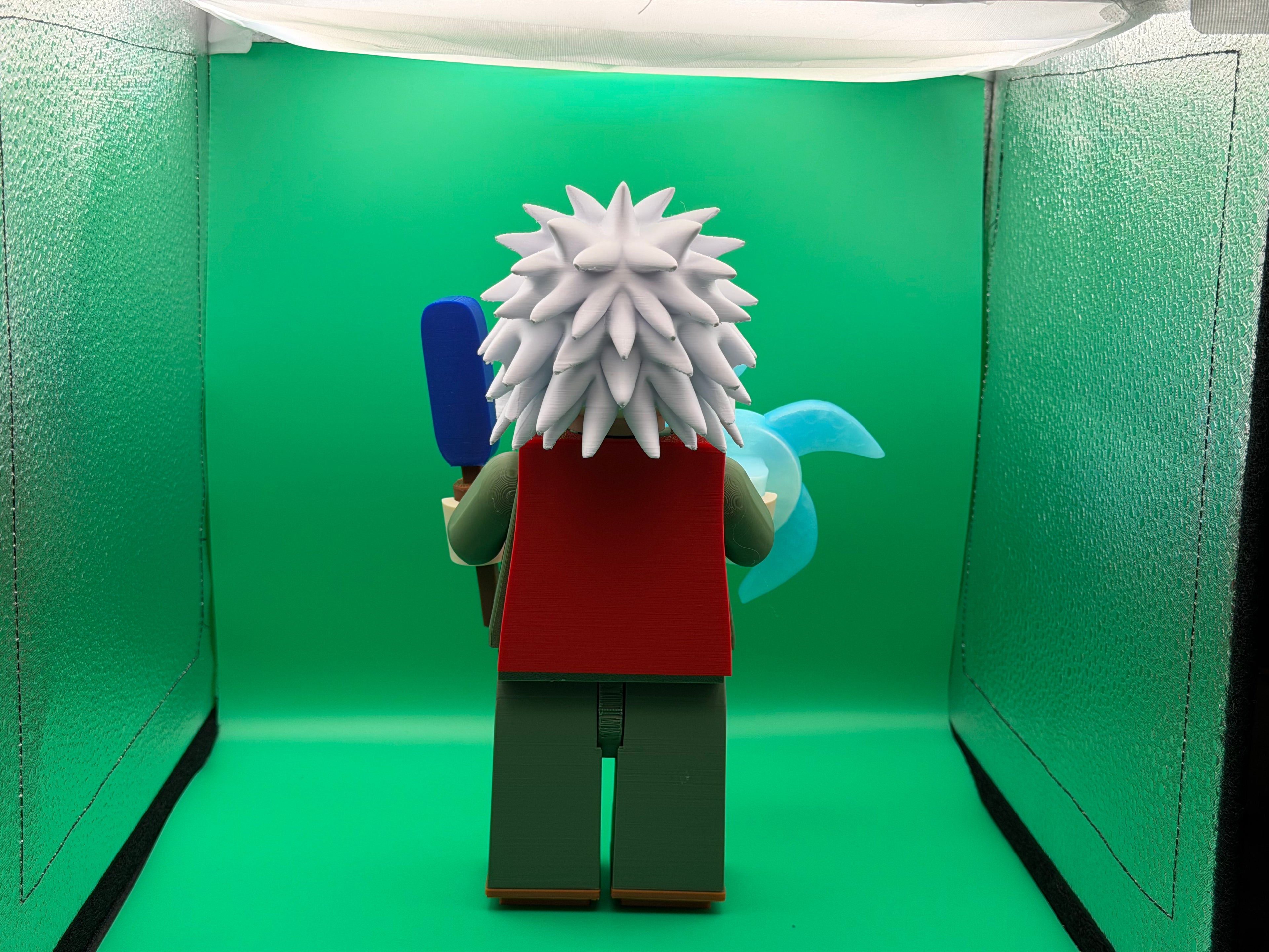 3D Printed Big Brick Jiraiya Figure – Naruto Inspired Legendary Sannin Collectible | Block-Style Anime Character Display