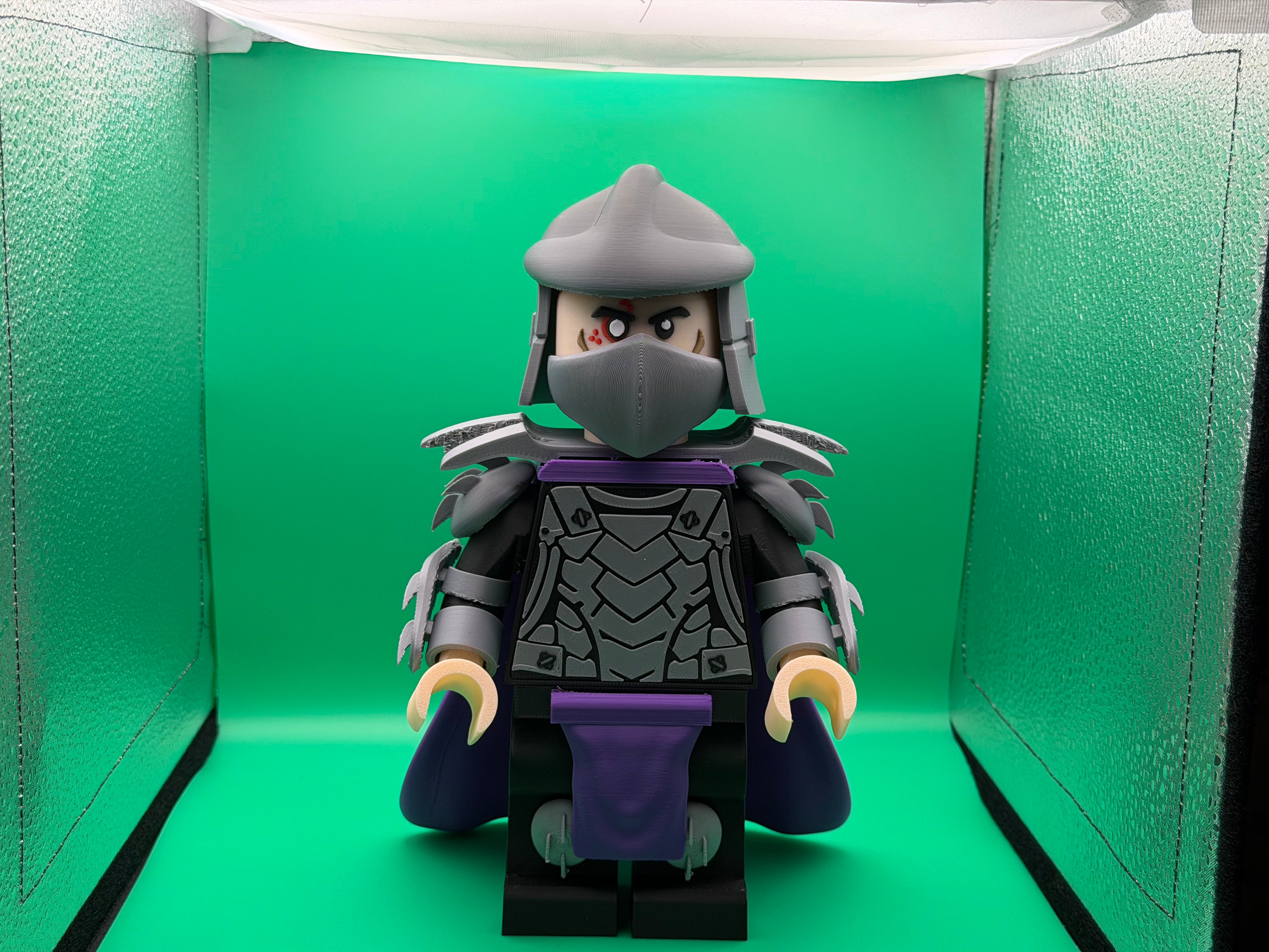 3D Printed Big Brick Shredder Figure – TMNT Inspired Villain Collectible | Block-Style Ninja Leader Display | Fan Gift