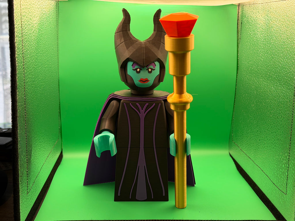Big Brick Maleficent Figure – 3D Printed Villainess Collectible – Fantasy Display Toy – Custom Fan Art Figure