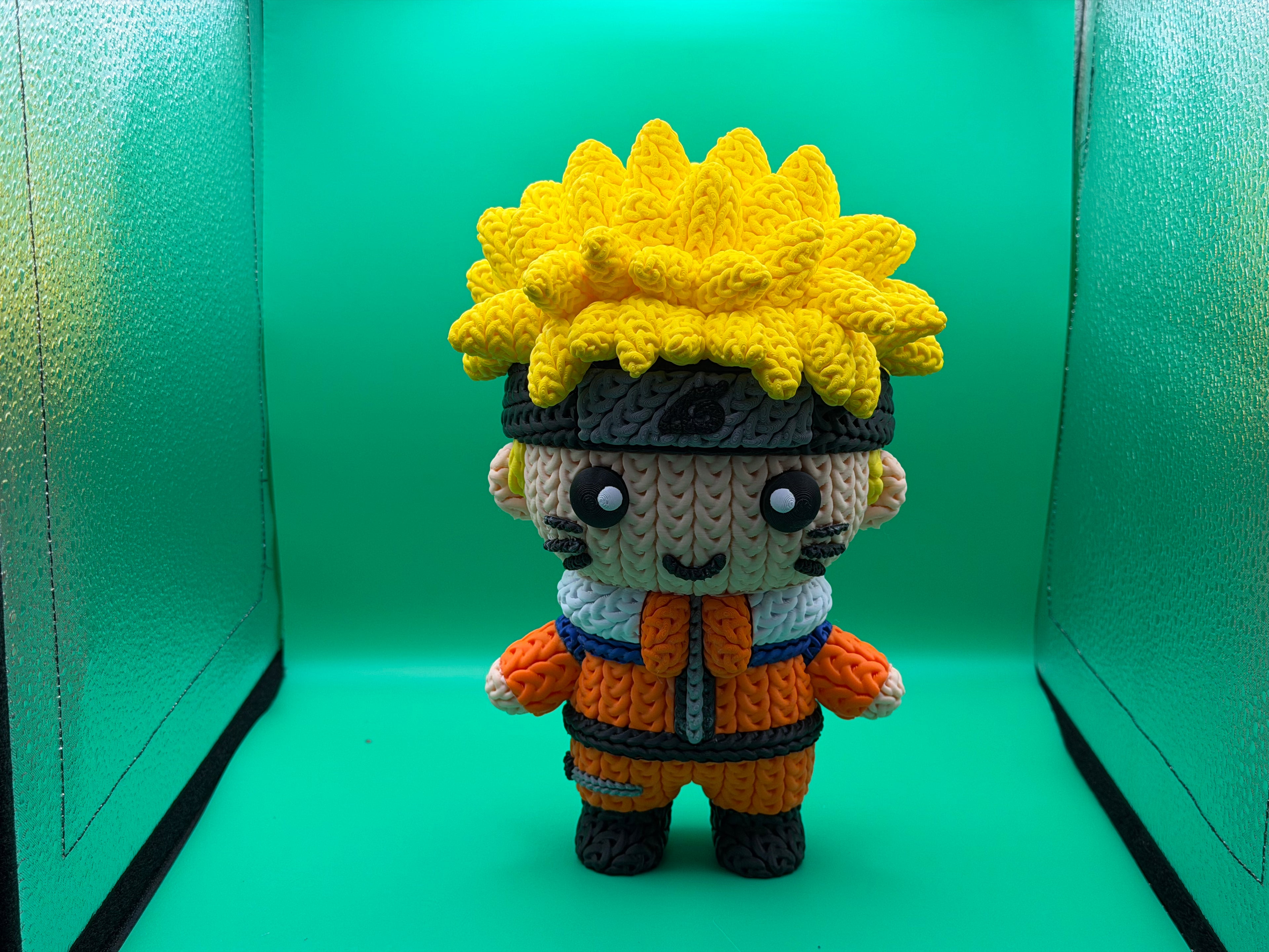 3D Printed Crocheted Naruto Ninja Figure – Unique Anime Collectible 🥷🧡