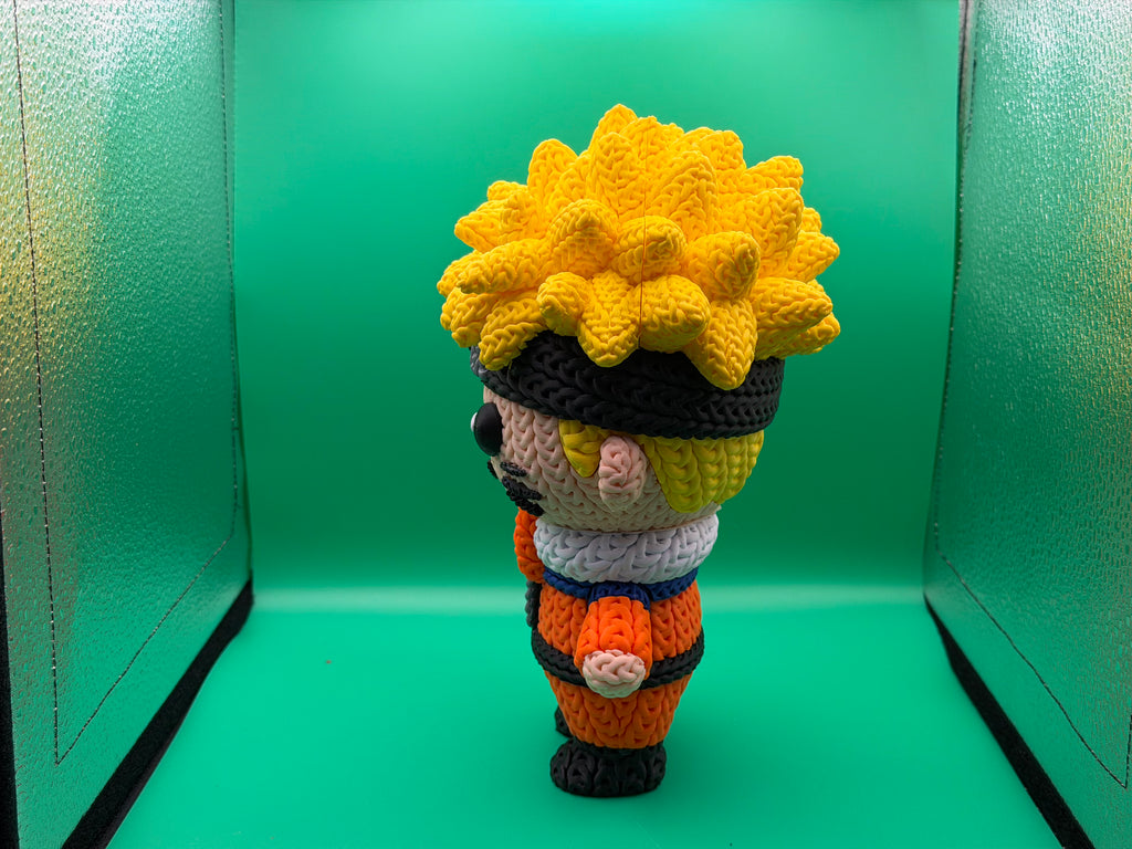3D Printed Crocheted Naruto Ninja Figure – Unique Anime Collectible 🥷🧡