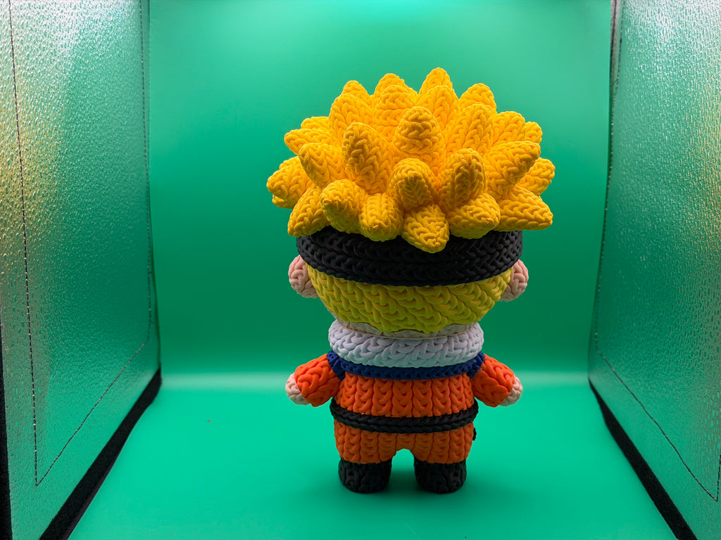 3D Printed Crocheted Naruto Ninja Figure – Unique Anime Collectible 🥷🧡