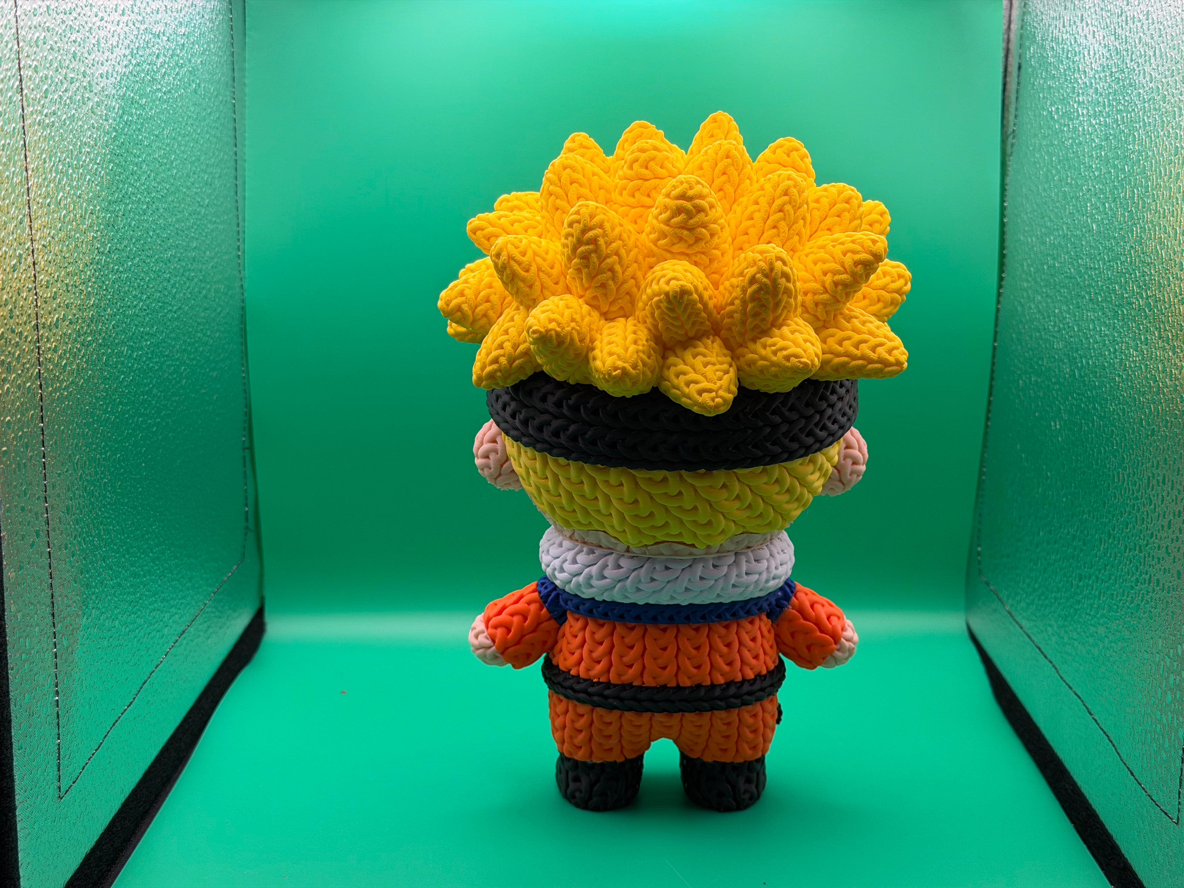3D Printed Crocheted Naruto Ninja Figure – Unique Anime Collectible 🥷🧡