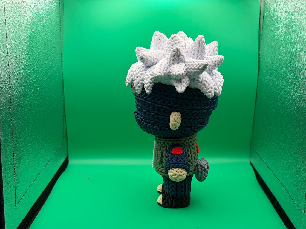 3D Printed Crocheted Kakashi Hatake Figure – Copy Ninja Anime Collectible Display Piece ⚡📖