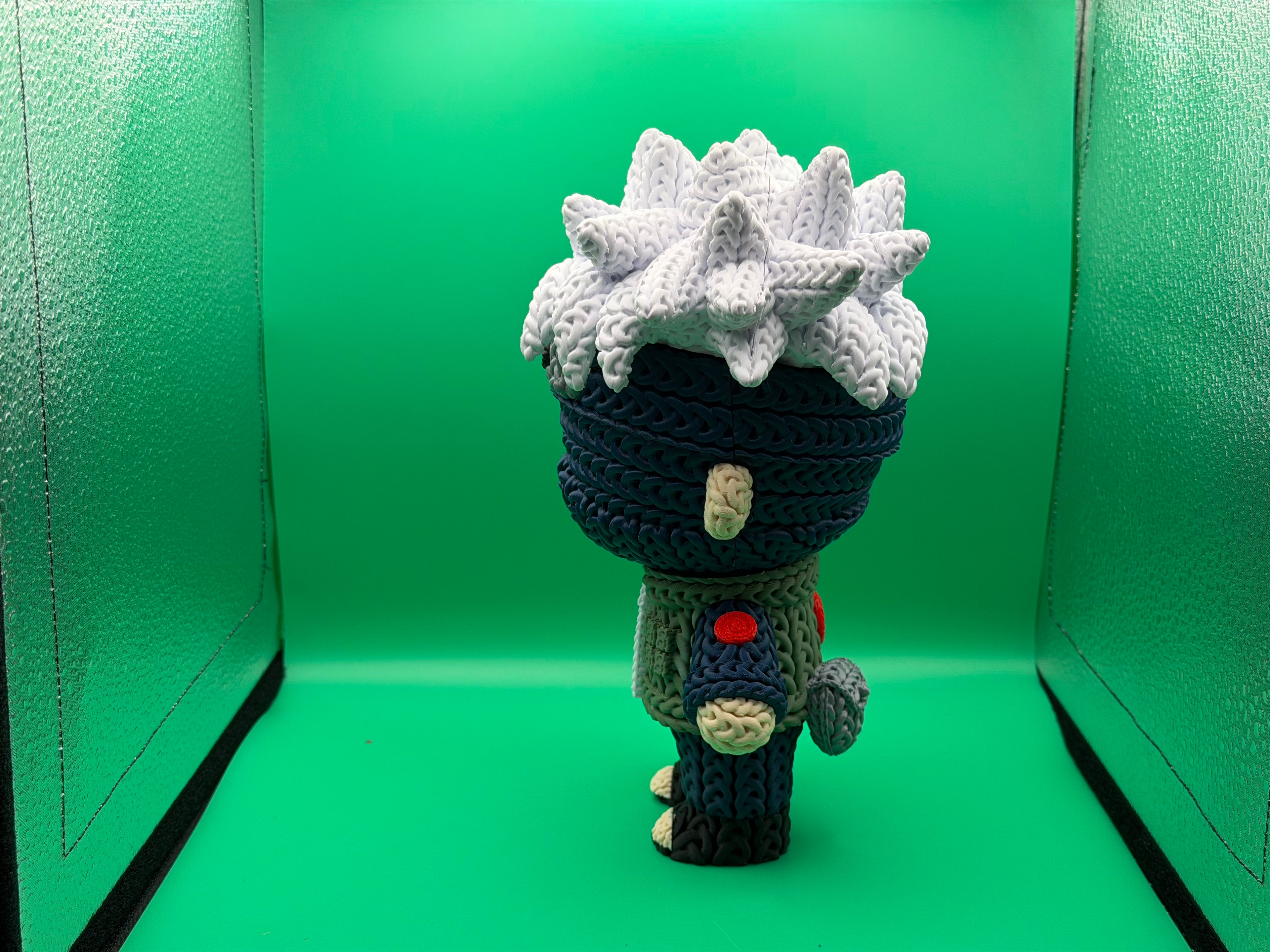 3D Printed Crocheted Kakashi Hatake Figure – Copy Ninja Anime Collectible Display Piece ⚡📖