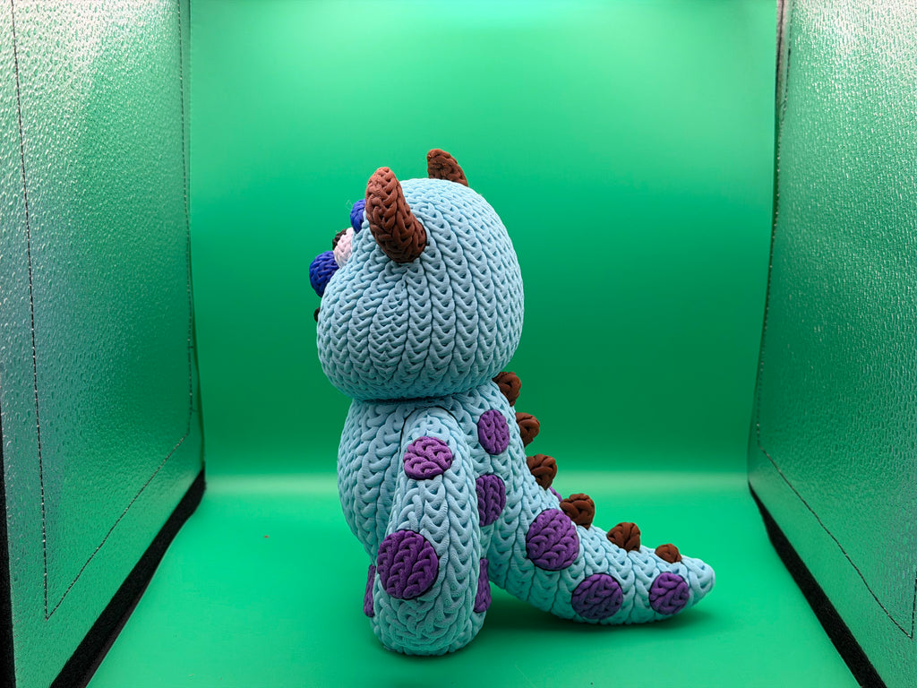 3D Printed Crocheted Sully Monster Figure – Cute Movie Character Collectible Display Piece 💙👹