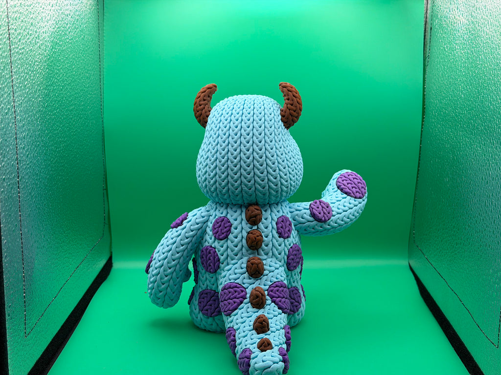 3D Printed Crocheted Sully Monster Figure – Cute Movie Character Collectible Display Piece 💙👹