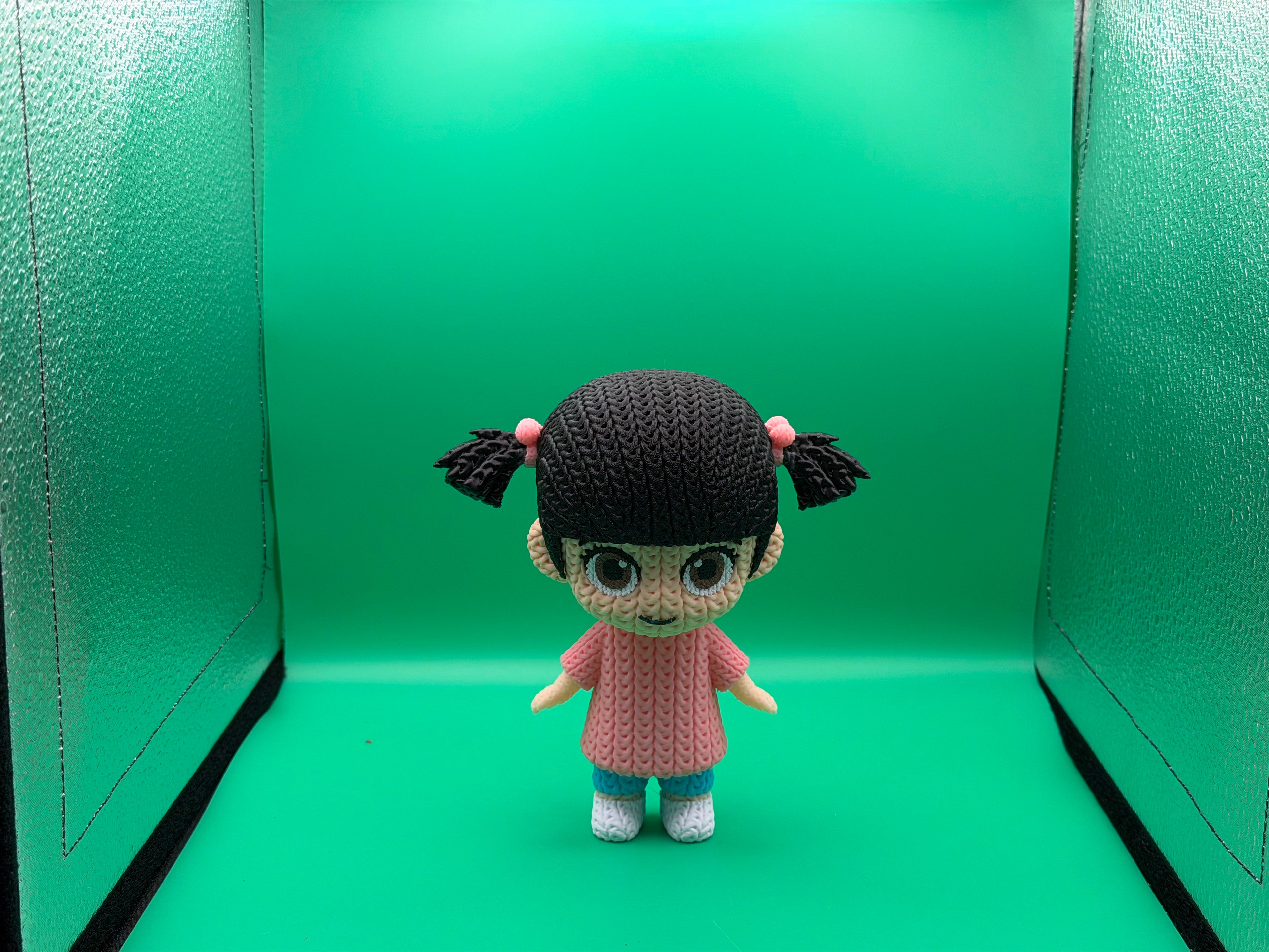 3D Printed Crocheted Boo Figure – Cute Little Monster Movie Character Collectible Display Piece 👧💜