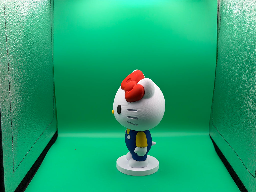 3D Printed Hello Kitty Figure with Stand – Cute Cartoon Character Collectible Display Piece 🎀🐱