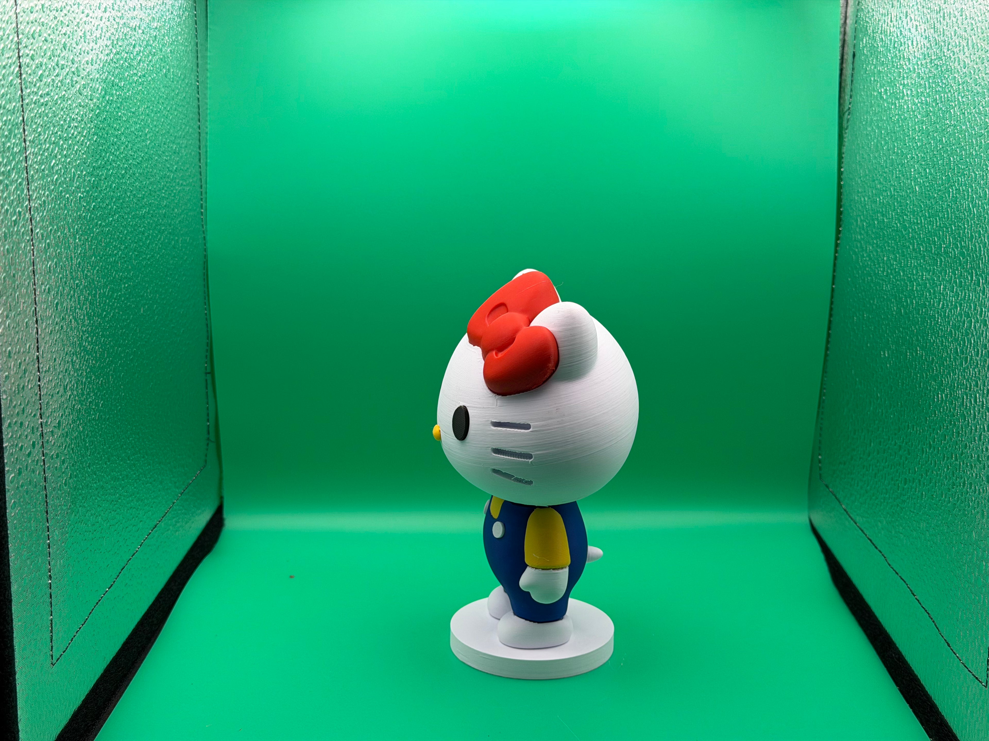 3D Printed Hello Kitty Figure with Stand – Cute Cartoon Character Collectible Display Piece 🎀🐱