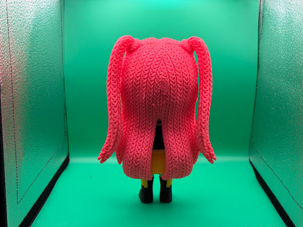 3D Printed Crocheted Mira Figure – Cute Anime Character Collectible Display Piece ✨🖤