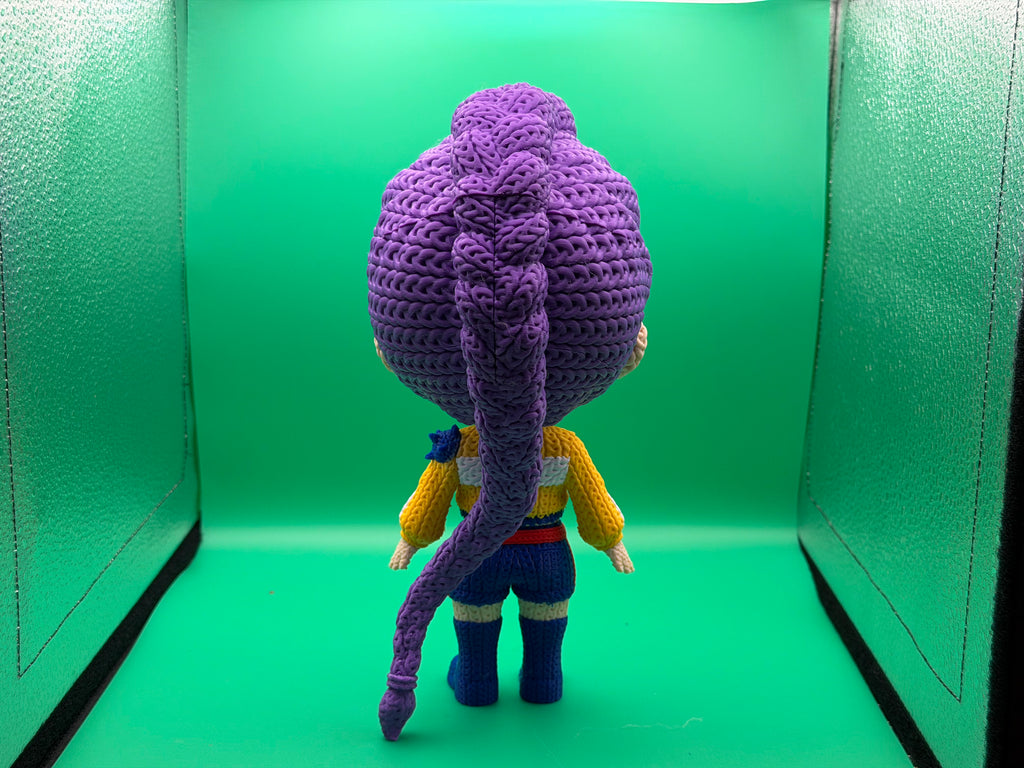 3D Printed Crocheted Rumi Figure – Cute Anime Character Collectible Display Piece 🐰✨