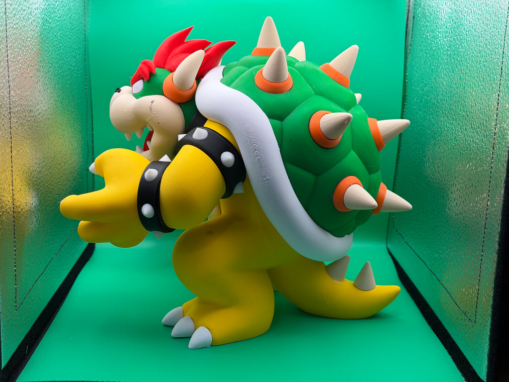 3D Printed Bowser Figure – Powerful Video Game Villain Collectible Display Piece 🐢🔥