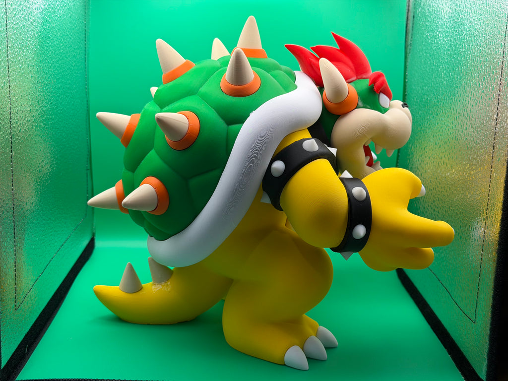 3D Printed Bowser Figure – Powerful Video Game Villain Collectible Display Piece 🐢🔥
