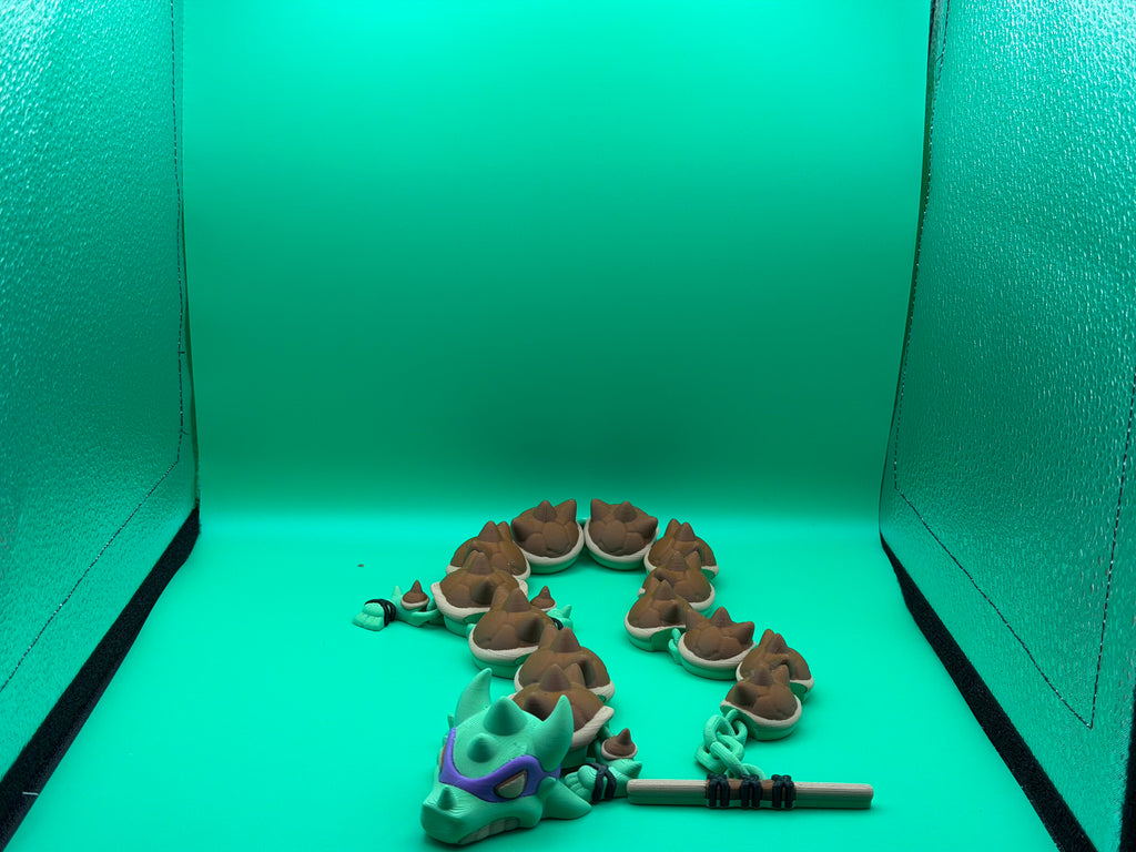 Articulated Donatello-Inspired Ninja Turtle Dragon – 3D Printed Flexible Tech Warrior Dragon Collectible Display Piece 🐢🐉