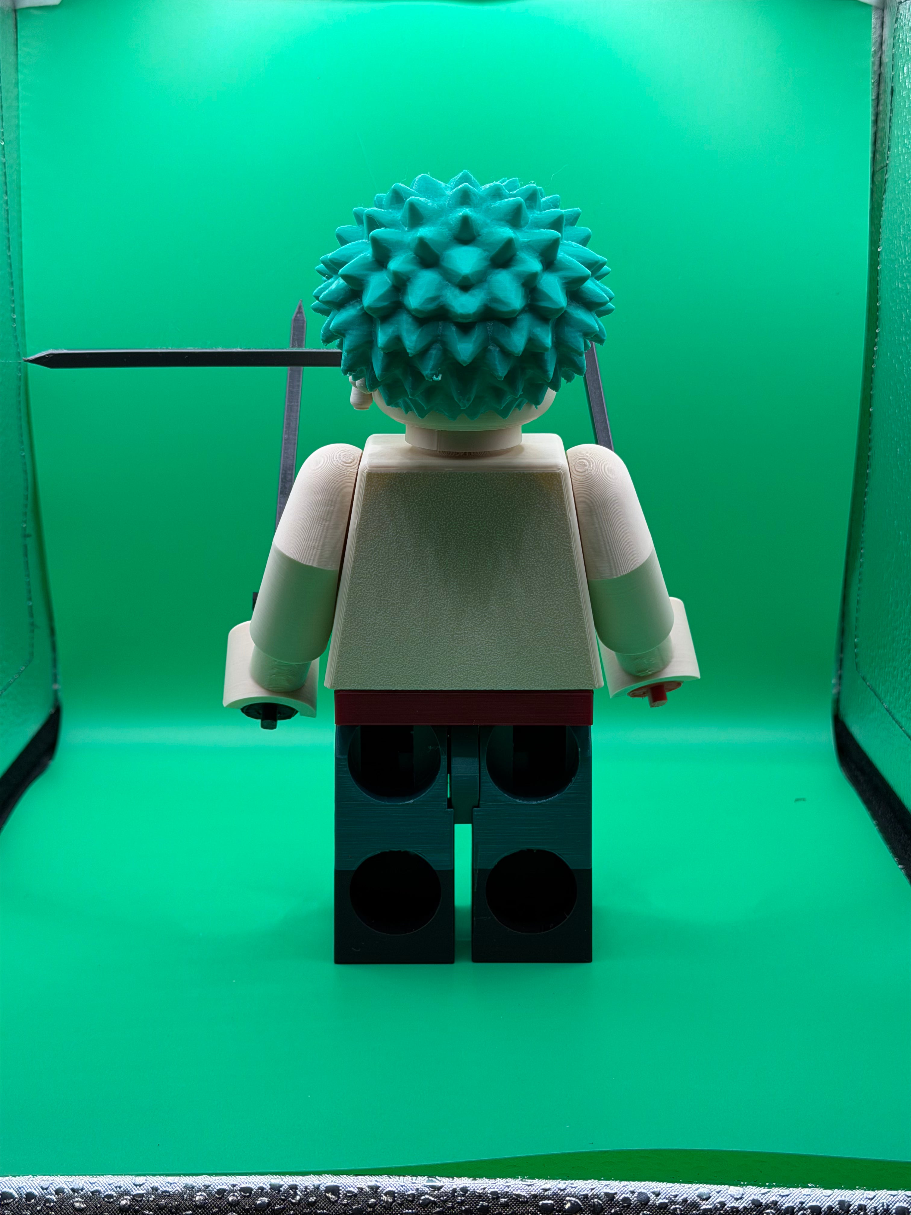 Big Brick Roronoa Zoro Figure – Anime Swordsman Collectible Display Piece ⚔️🟩