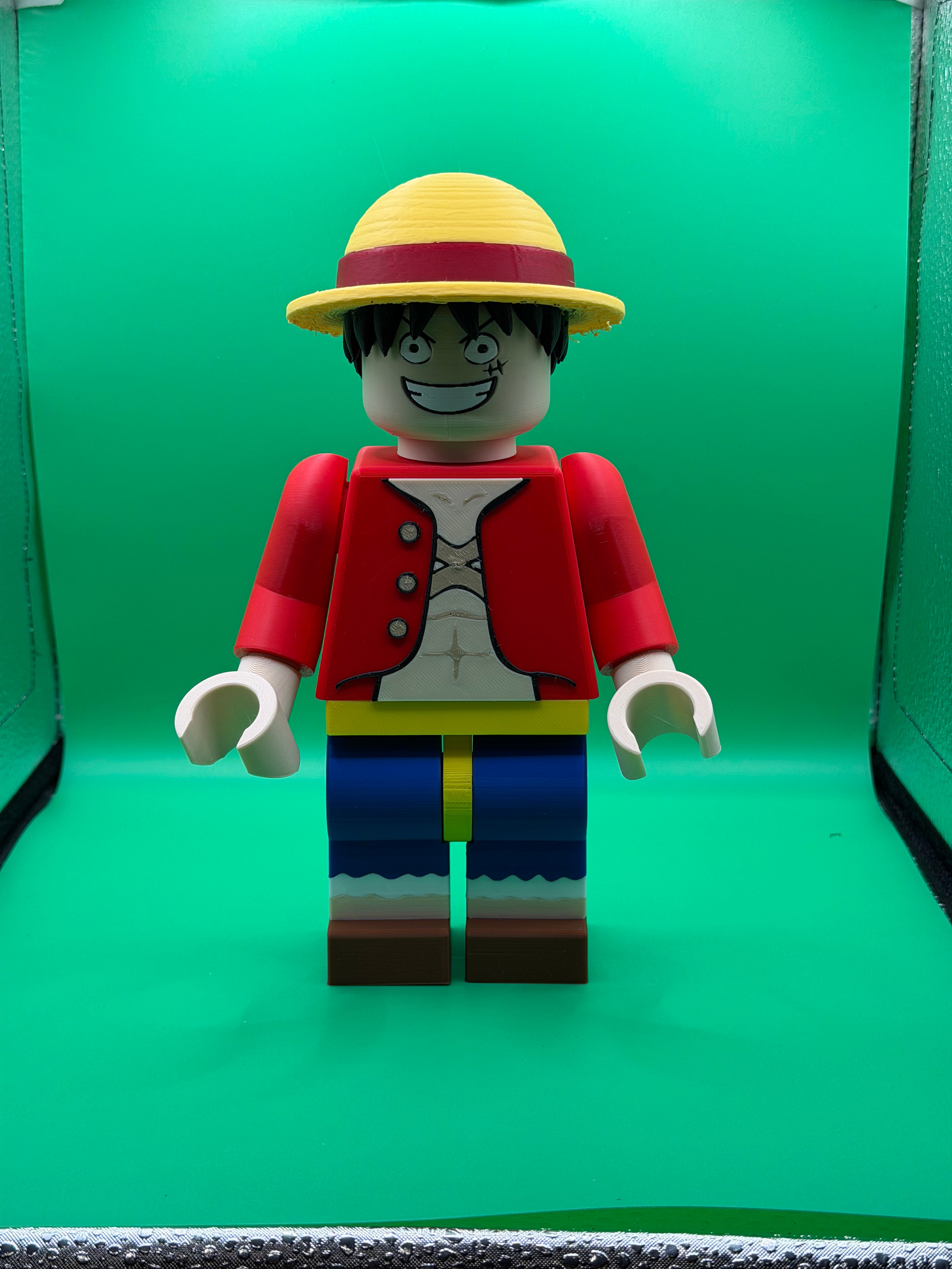 Big Brick Monkey D. Luffy Figure – Anime Pirate Captain Collectible Display Piece 🏴‍☠️🟥