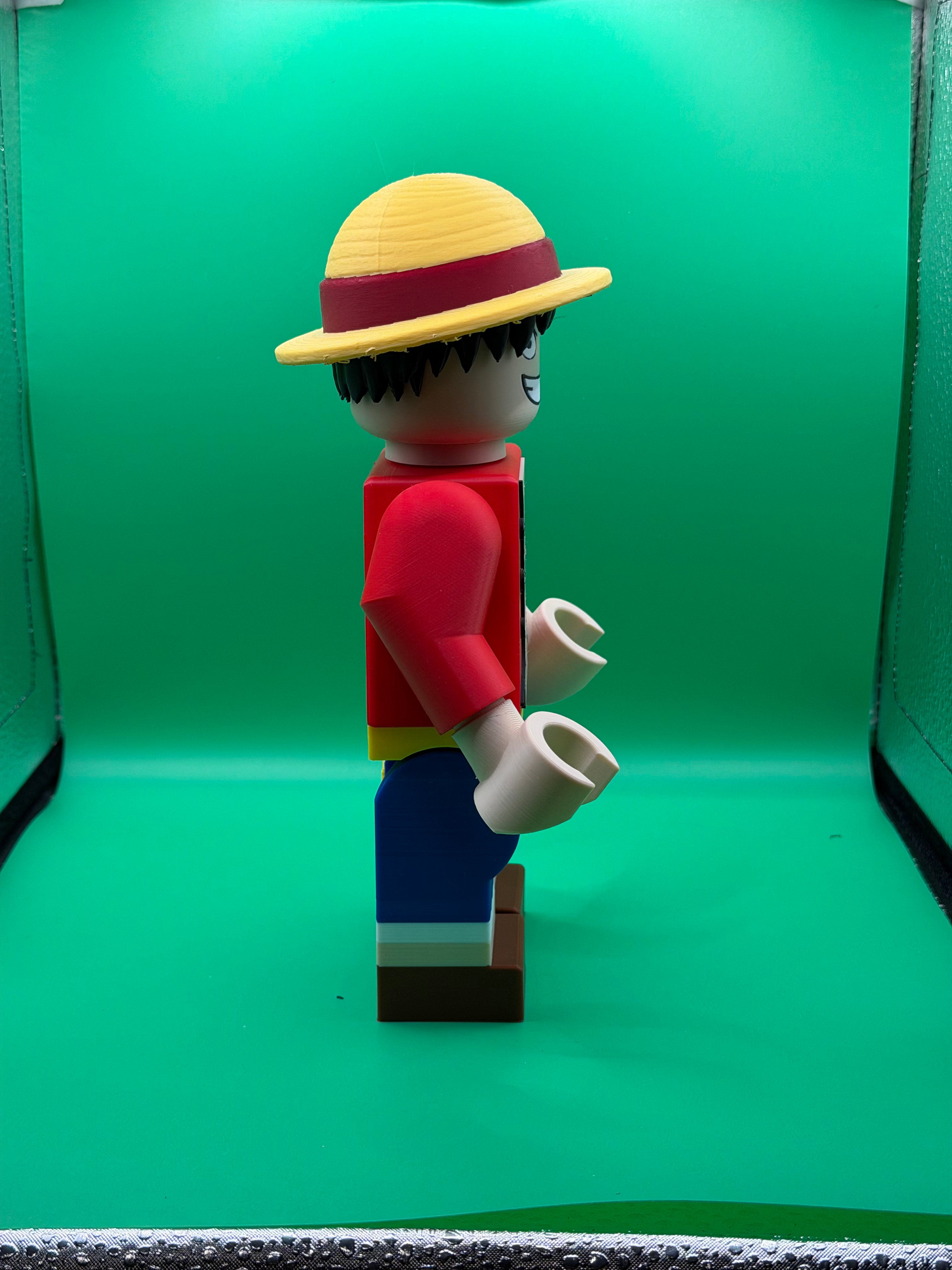 Big Brick Monkey D. Luffy Figure – Anime Pirate Captain Collectible Display Piece 🏴‍☠️🟥